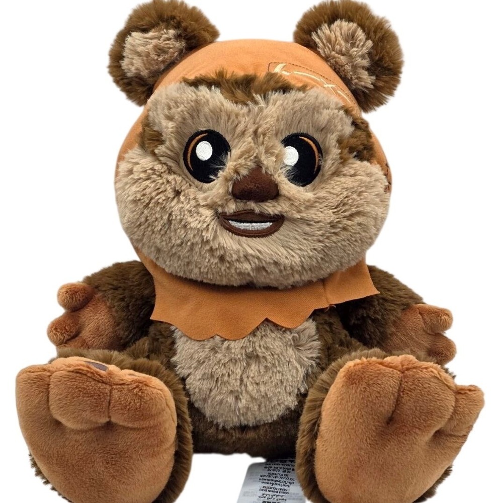 Star Wars Disney Store Wicket Ewok Big Feet Plush 13"Brown Orange Hood